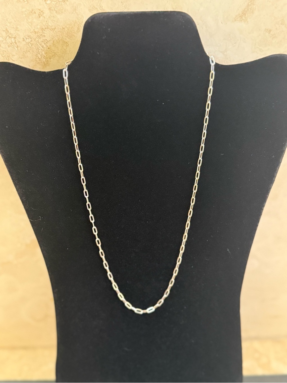 Sterling Silver 925 Italian Paperclip Chain Necklace 18"